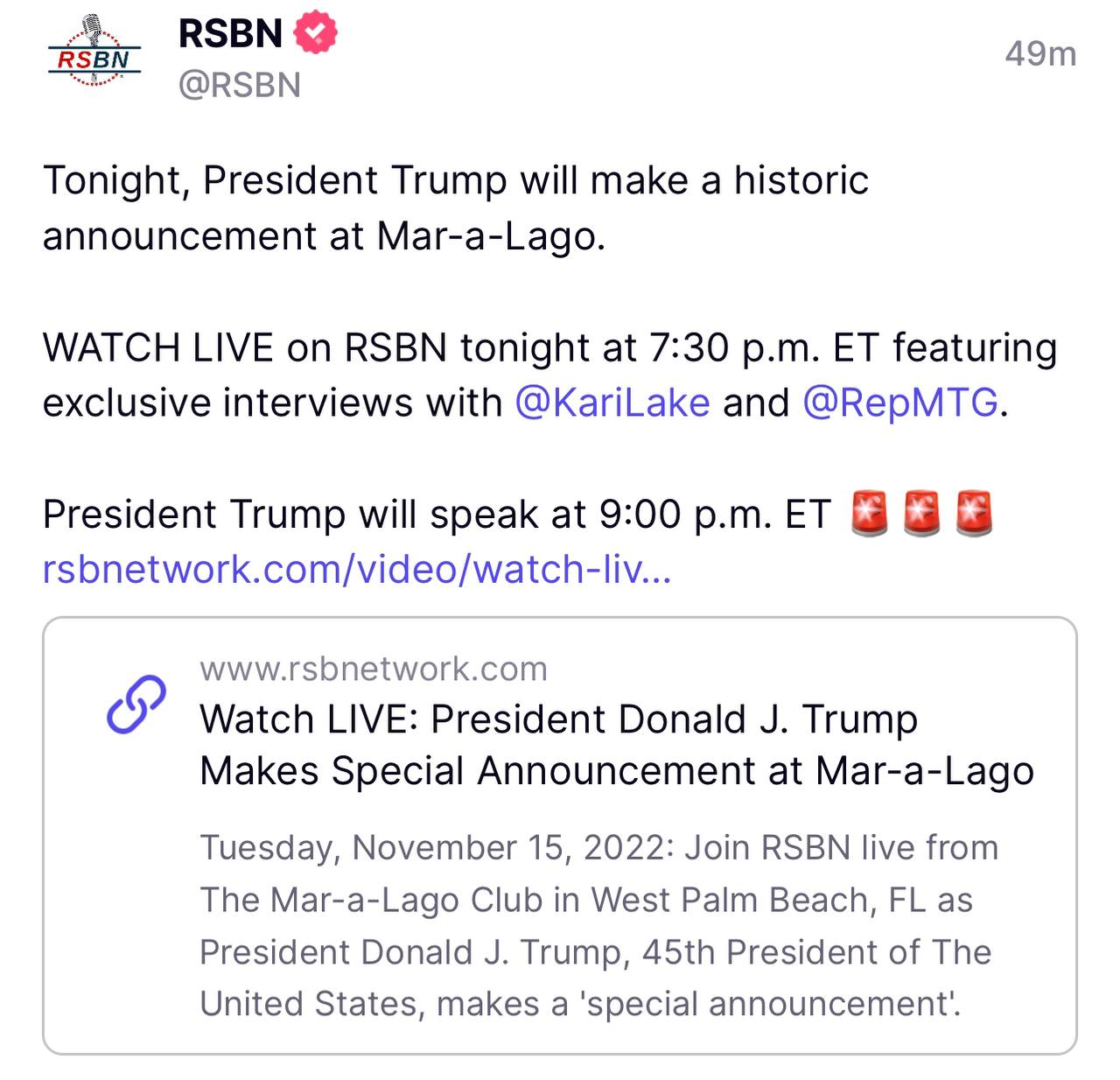 What will Trump's BIG Announcement from Mar-A-Lago be? Today is the big day – This is the thread to post about it Fa306af5ef3d25c9