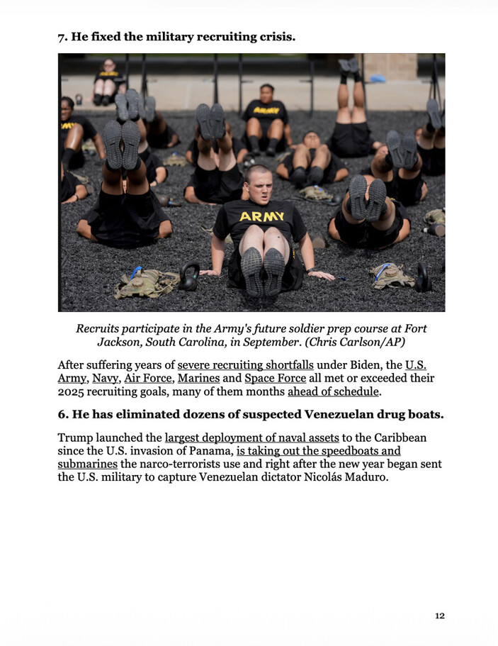 Army recruits participate in a physical training session at Fort Jackson, South Carolina, as part of a future soldier prep course. Participants, dressed in black workout attire with "ARMY" printed on their shirts, are performing synchronized leg raises on a dark textured surface. The image accompanies text discussing military recruiting improvements and policies.