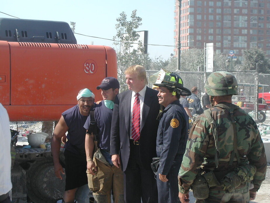 Photo from the post: Donald Trump Visits First Responders at Disaster Site